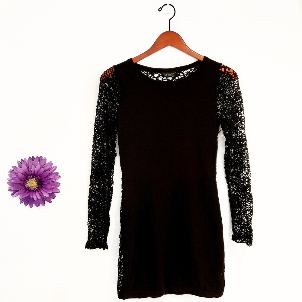 Topshop Long Sleeve Dress with V Neck Back - Picture 1 of 8